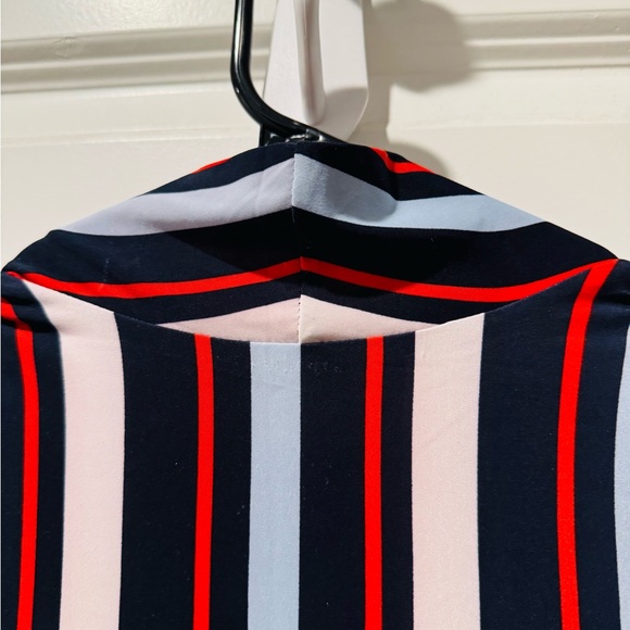 RACHEL Rachel Roy Asymmetrical Striped Dress in Black, Red, and White - Picture 10 of 11